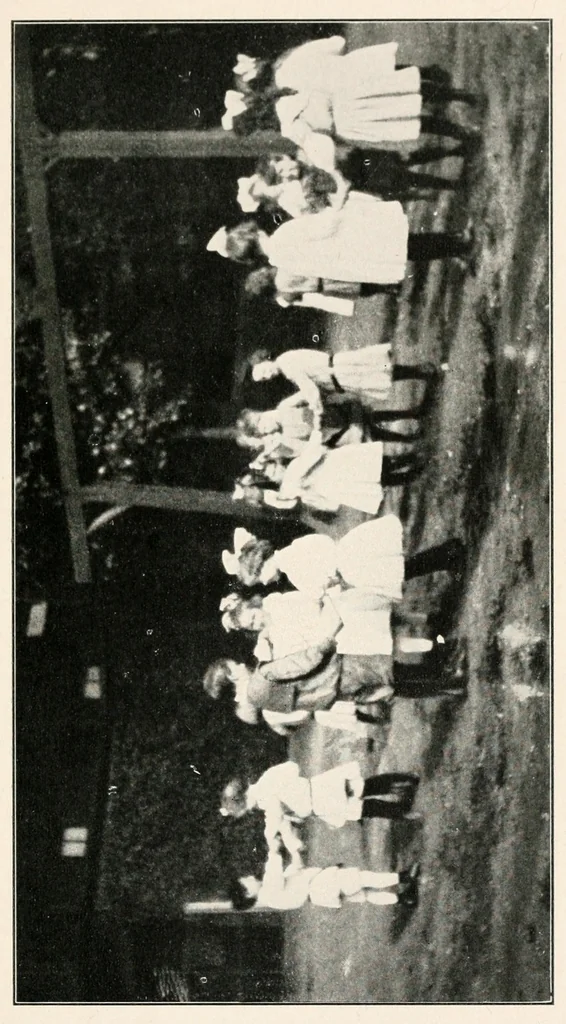 An illustration from Graded games and rhythmic exercises for primary schools : (for the school room and playground), 1907, leaf 37