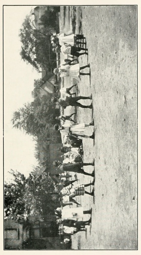 An illustration from Graded games and rhythmic exercises for primary schools : (for the school room and playground), 1907, leaf 65