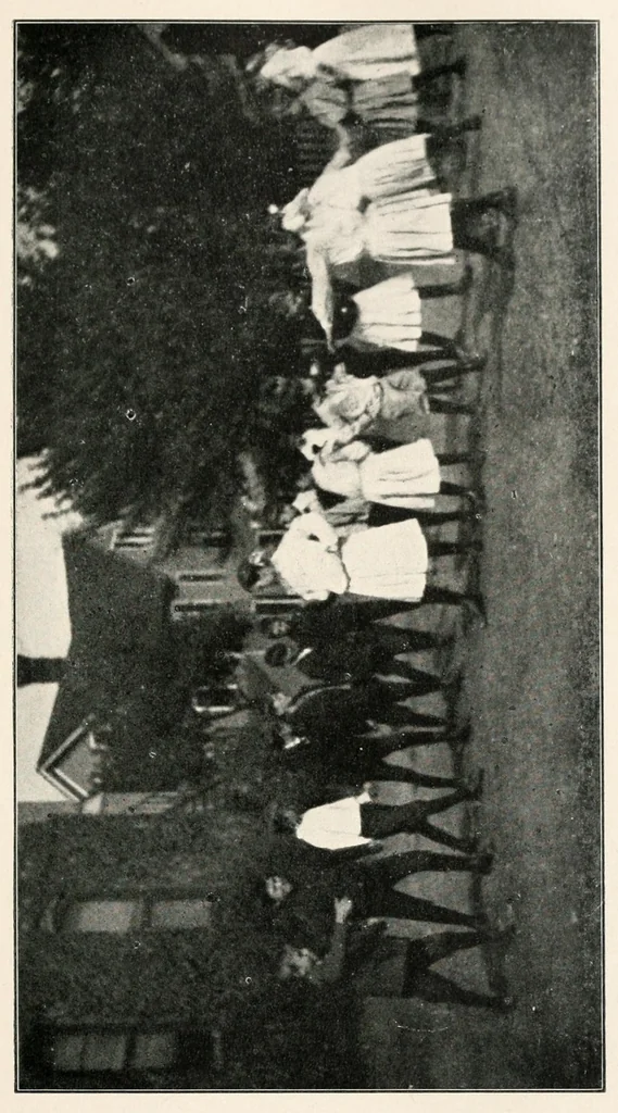 An illustration from Graded games and rhythmic exercises for primary schools : (for the school room and playground), 1907, leaf 97