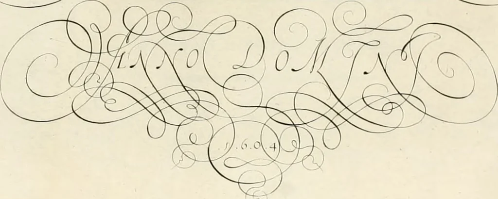 An illustration from Gram[m]ato-graphices : jn qvo varia scripturae emblemata, belgicis, germanicis, italicis, hispanicis, gallicis, et latinis characterib[us] exarata : cum singulorum anatomicis fundamentis ad exacté pingedum perquàm utilia, oculis spectanda jmitandaq[ue], proponuntur, 1605, leaf 32