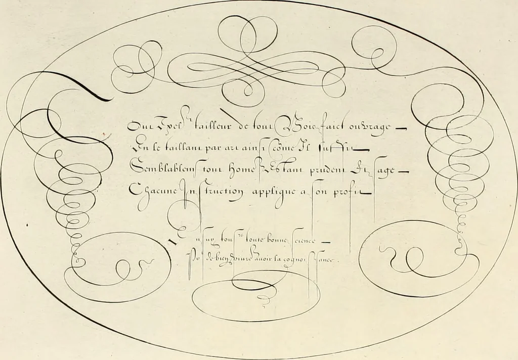 An illustration from Gram[m]ato-graphices : jn qvo varia scripturae emblemata, belgicis, germanicis, italicis, hispanicis, gallicis, et latinis characterib[us] exarata : cum singulorum anatomicis fundamentis ad exacté pingedum perquàm utilia, oculis spectanda jmitandaq[ue], proponuntur, 1605, leaf 38