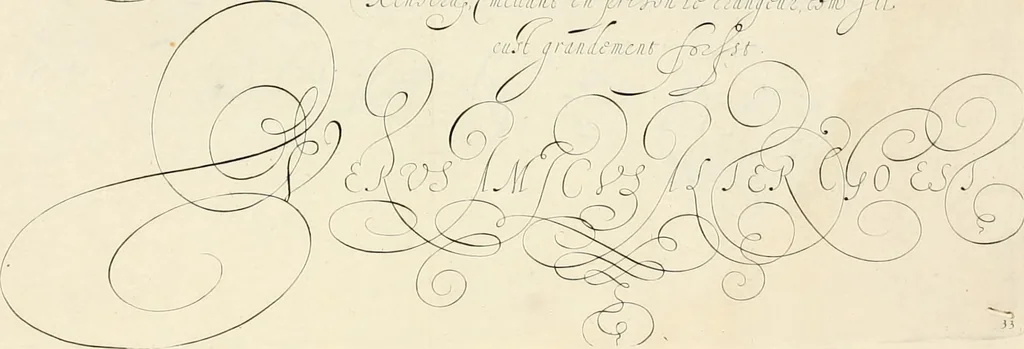 An illustration from Gram[m]ato-graphices : jn qvo varia scripturae emblemata, belgicis, germanicis, italicis, hispanicis, gallicis, et latinis characterib[us] exarata : cum singulorum anatomicis fundamentis ad exacté pingedum perquàm utilia, oculis spectanda jmitandaq[ue], proponuntur, 1605, leaf 46