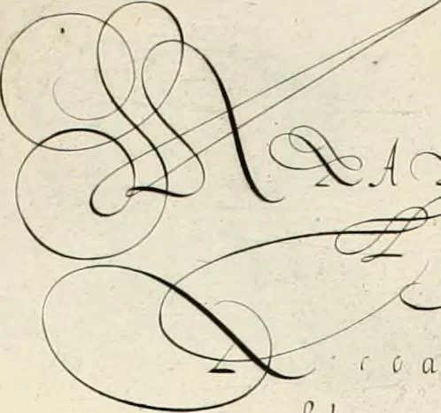 An illustration from Gram[m]ato-graphices : jn qvo varia scripturae emblemata, belgicis, germanicis, italicis, hispanicis, gallicis, et latinis characterib[us] exarata : cum singulorum anatomicis fundamentis ad exacté pingedum perquàm utilia, oculis spectanda jmitandaq[ue], proponuntur, 1605, leaf 54