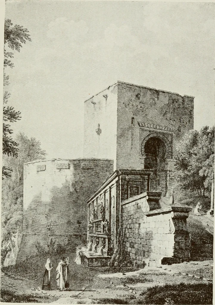 An illustration from Granada and the Alhambra, a brief description of the ancient city of Granada, with a particular account of the Moorish palace, 1907, leaf 223