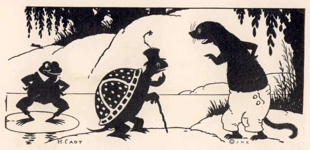 An illustration from Grandfather Frog Stays in the Smiling Pool (1922), 1922, leaf 2