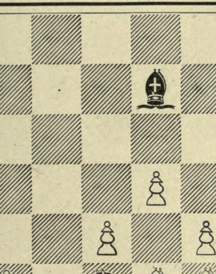 An illustration from The grand tactics of chess, an exposition of the laws and principles of chess strategetics, the practcal application of these laws and principles to the movement of forces; mobilization, development, manoeuvre, and operation, 1898, leaf 253