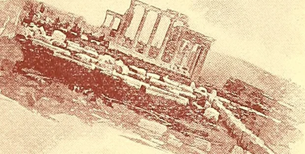 An illustration from Grand winter excursion to the Mediterranean, the Orient, and the Holy Land : including the Azores, Portugal, Spain, France, Italy, Sicily, Egypt, Palestine, Turkey, Greece, Malta, Tunis, and Algeria by the well-known fast twin-screw express steamship "La Touraine," 10,000 tons, 14,000 horse-power, length 540 feet, commander Santelli : sailing from New York, February 4th, 1896, and returning about April 5th, 1896, duration of round trip, two months, 1895, leaf 44
