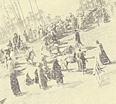 An illustration from Grand winter excursion to the Mediterranean, the Orient, and the Holy Land : including the Azores, Portugal, Spain, France, Italy, Sicily, Egypt, Palestine, Turkey, Greece, Malta, Tunis, and Algeria by the well-known fast twin-screw express steamship "La Touraine," 10,000 tons, 14,000 horse-power, length 540 feet, commander Santelli : sailing from New York, February 4th, 1896, and returning about April 5th, 1896, duration of round trip, two months, 1895, leaf 45