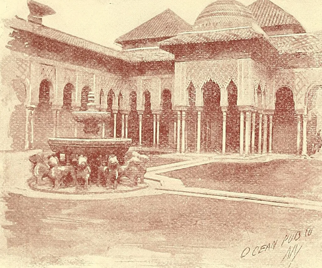 An illustration from Grand winter excursion to the Mediterranean, the Orient, and the Holy Land : including the Azores, Portugal, Spain, France, Italy, Sicily, Egypt, Palestine, Turkey, Greece, Malta, Tunis, and Algeria by the well-known fast twin-screw express steamship "La Touraine," 10,000 tons, 14,000 horse-power, length 540 feet, commander Santelli : sailing from New York, February 4th, 1896, and returning about April 5th, 1896, duration of round trip, two months, 1895, leaf 55