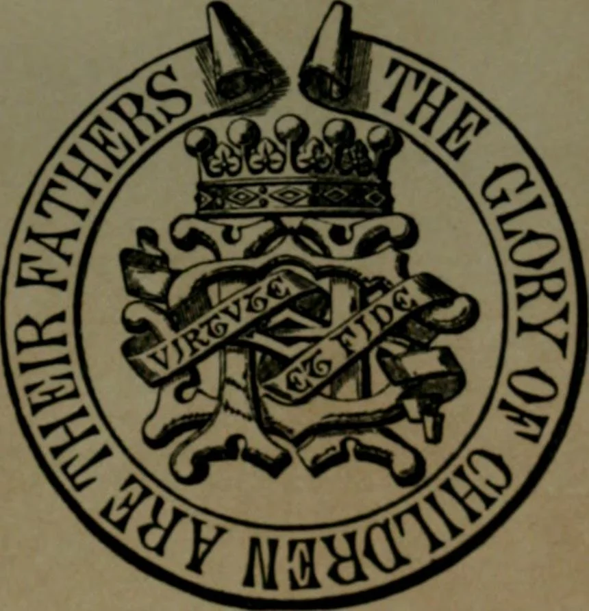 An illustration from Grantees of arms named in docquets and patents to the end of the seventeenth century : in the manuscripts preserved in the British museum, the Bodleian Library, Oxford, Queen's College, Oxford, Gonville and Caius College, Cambridge, and elsewhere : alphabetically arranged by the late Joseph Foster and contained in the Additional ms. no. 37,147, in the British museum, 1915, leaf 3