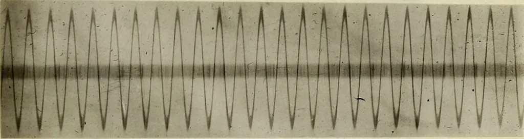 An illustration from A graphic study of sounds waves emitted by singing tubes, 1920, leaf 54