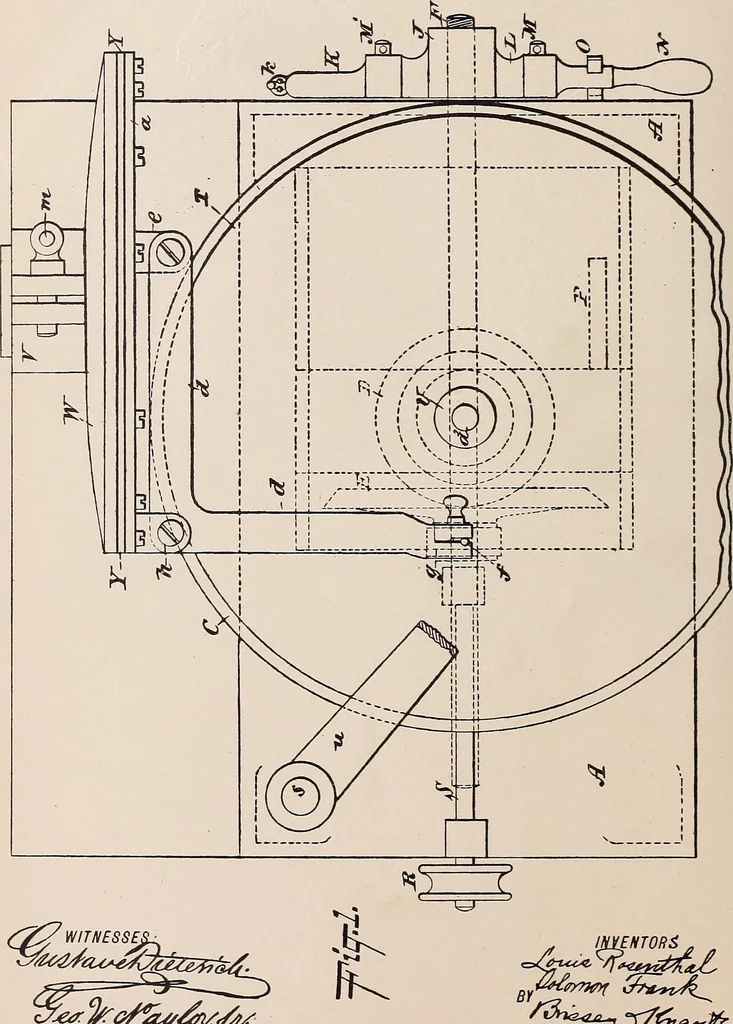 An illustration from [Graphophone patents], 1878, leaf 104