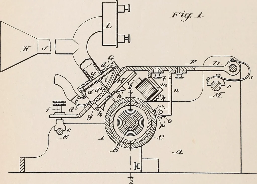 An illustration from [Graphophone patents], 1878, leaf 132