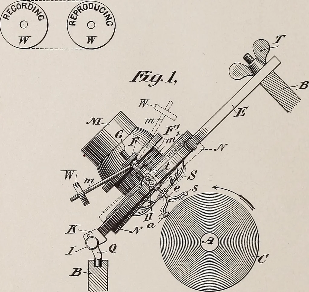 An illustration from [Graphophone patents], 1878, leaf 202