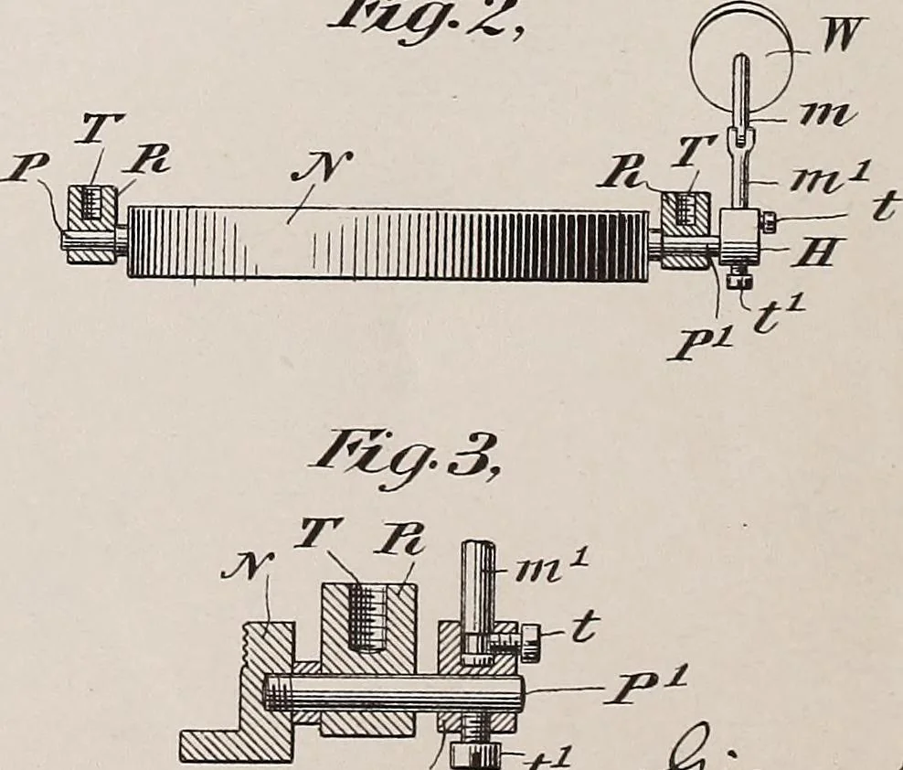 An illustration from [Graphophone patents], 1878, leaf 202