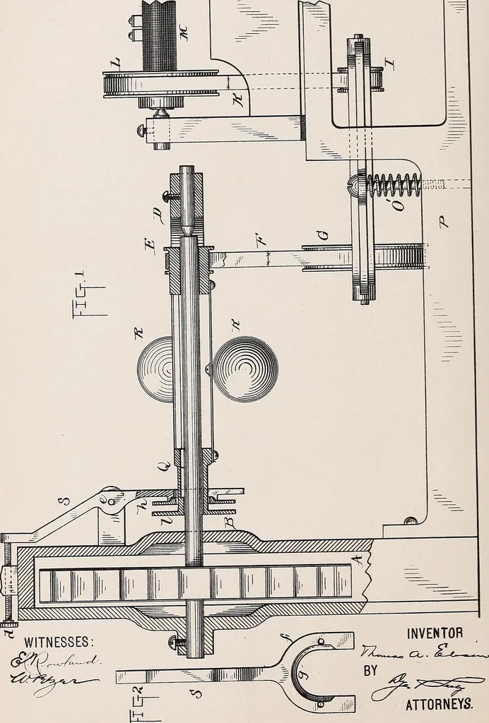 An illustration from [Graphophone patents], 1878, leaf 404