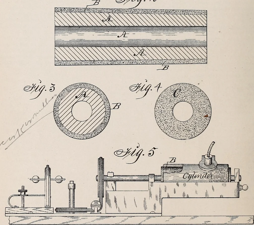 An illustration from [Graphophone patents], 1878, leaf 412