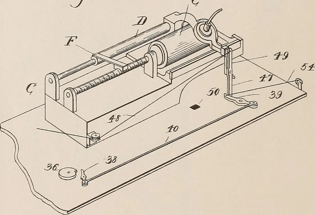 An illustration from [Graphophone patents], 1878, leaf 554