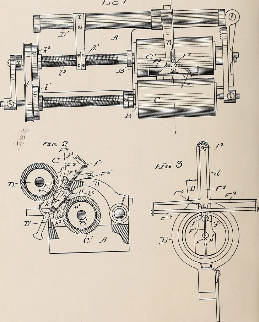 An illustration from [Graphophone patents], 1878, leaf 654