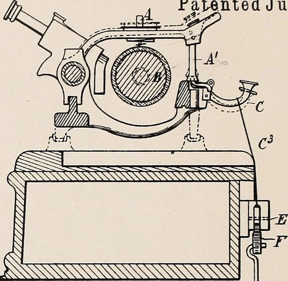 An illustration from [Graphophone patents], 1878, leaf 674