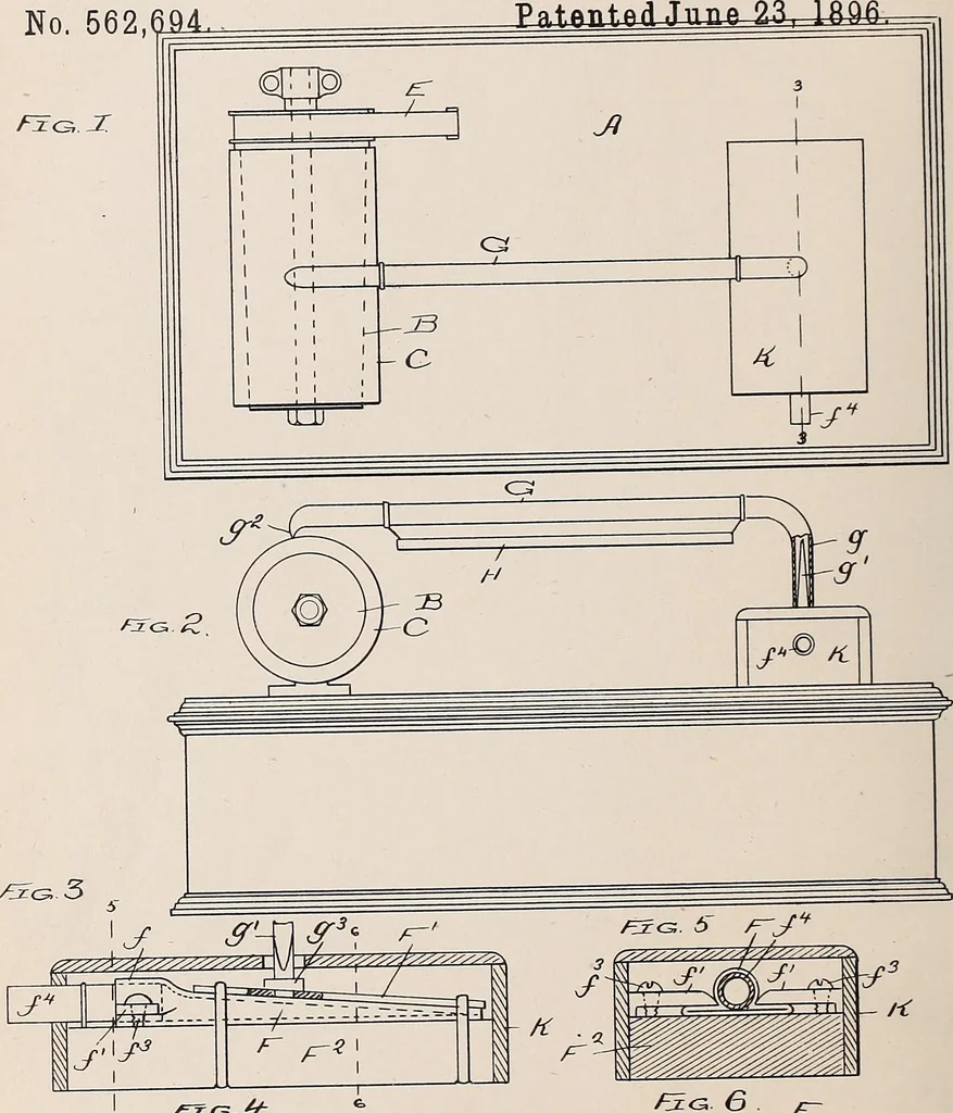 An illustration from [Graphophone patents], 1878, leaf 686