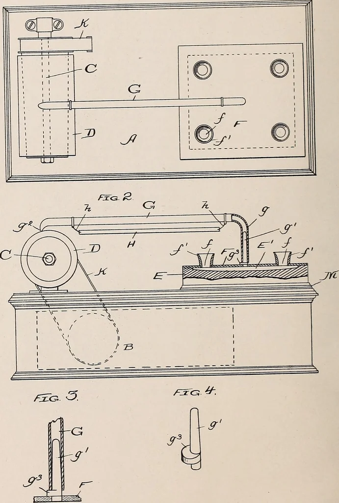 An illustration from [Graphophone patents], 1878, leaf 690