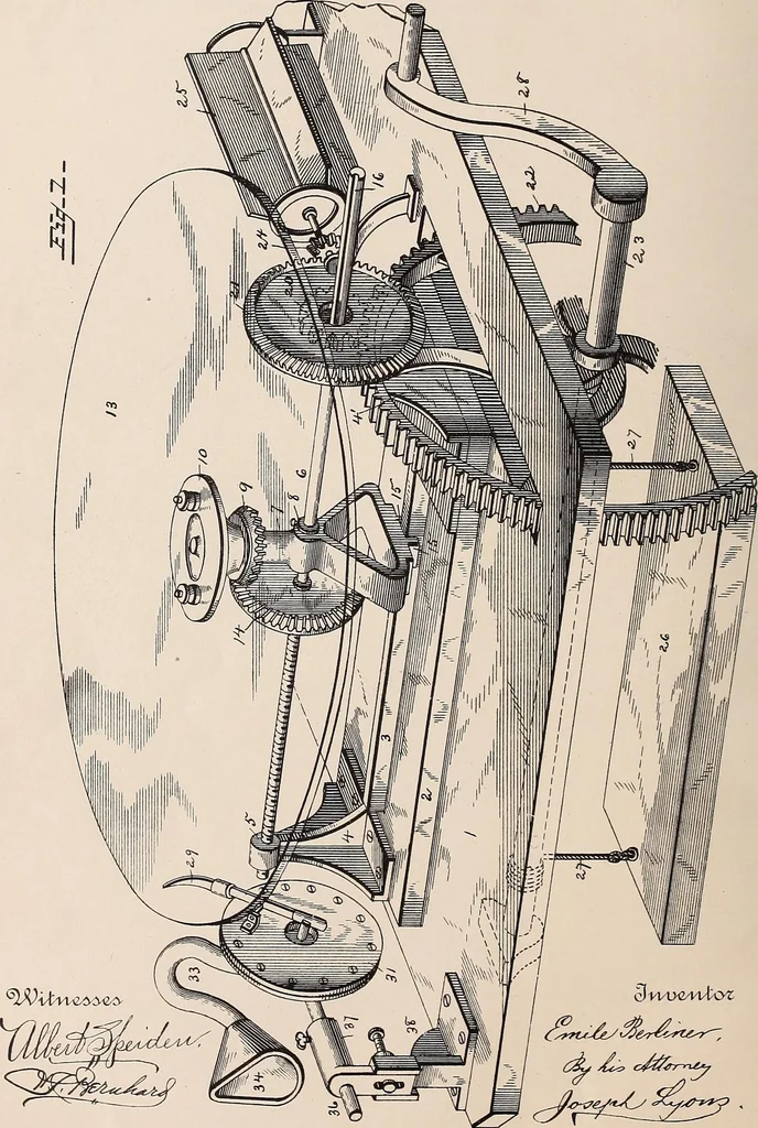 An illustration from [Graphophone patents], 1878, leaf 696