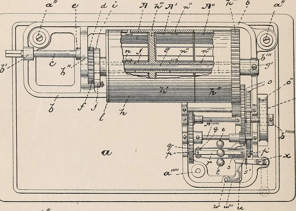 An illustration from [Graphophone patents], 1878, leaf 732