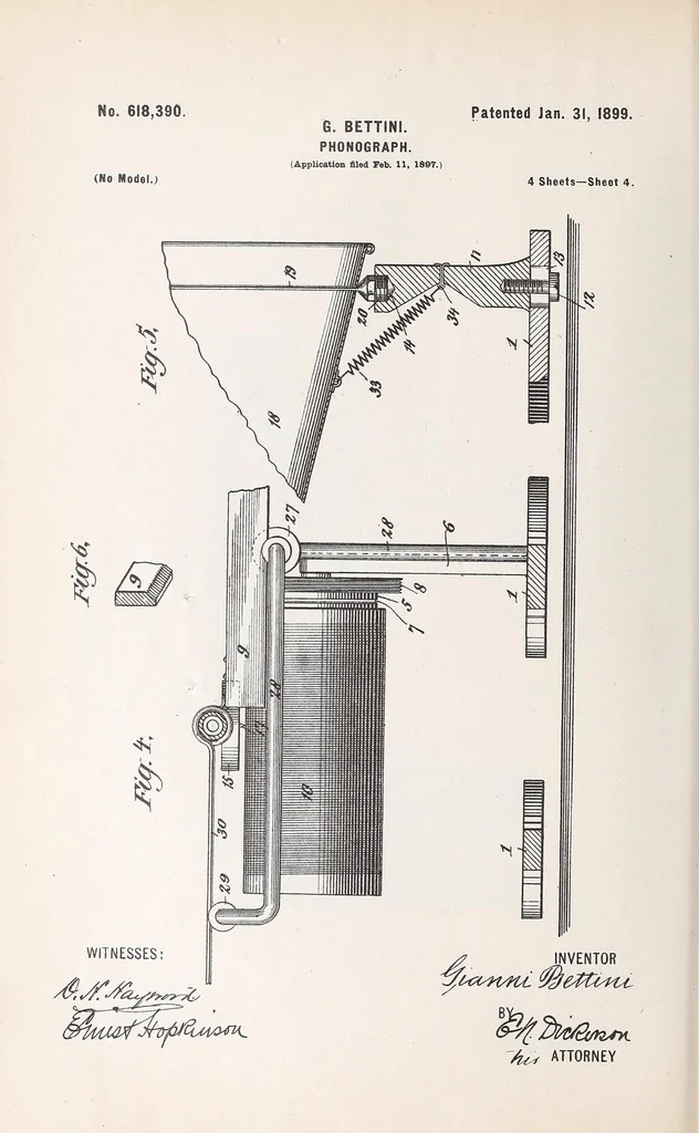 An illustration from [Graphophone patents], 1878, leaf 202