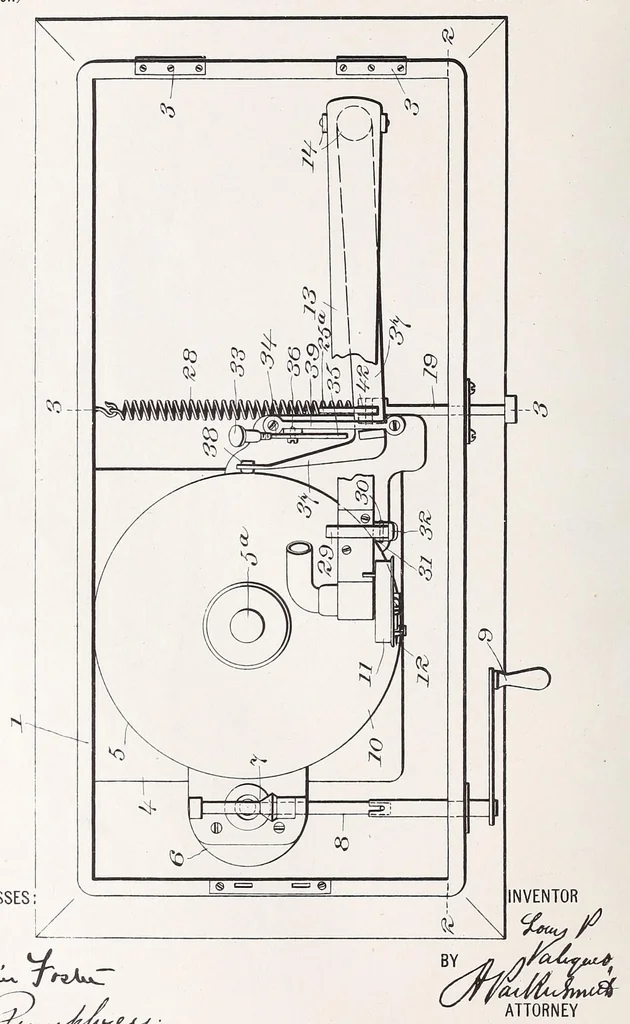 An illustration from [Graphophone patents], 1878, leaf 332