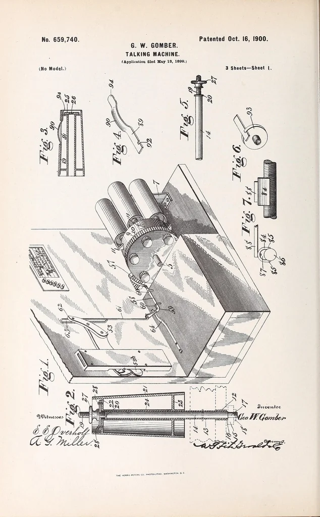 An illustration from [Graphophone patents], 1878, leaf 164