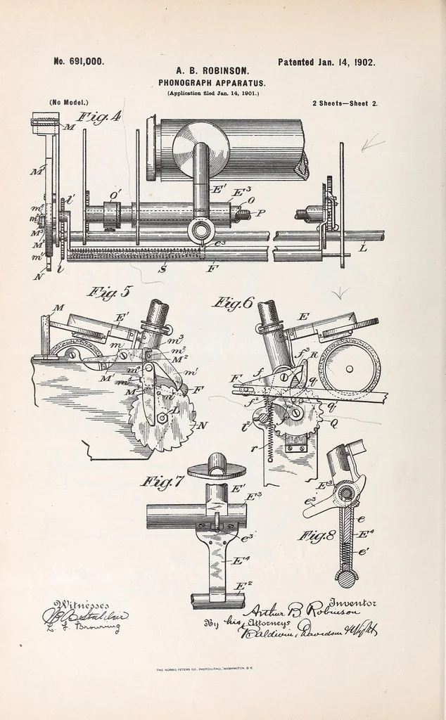An illustration from [Graphophone patents], 1878, leaf 764
