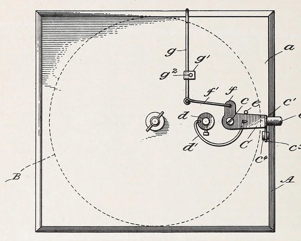 An illustration from [Graphophone patents], 1878, leaf 858