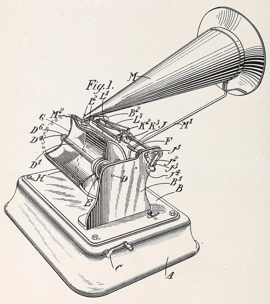 An illustration from [Graphophone patents], 1878, leaf 226
