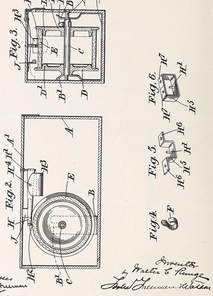An illustration from [Graphophone patents], 1878, leaf 654
