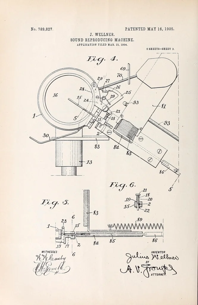 An illustration from [Graphophone patents], 1878, leaf 644