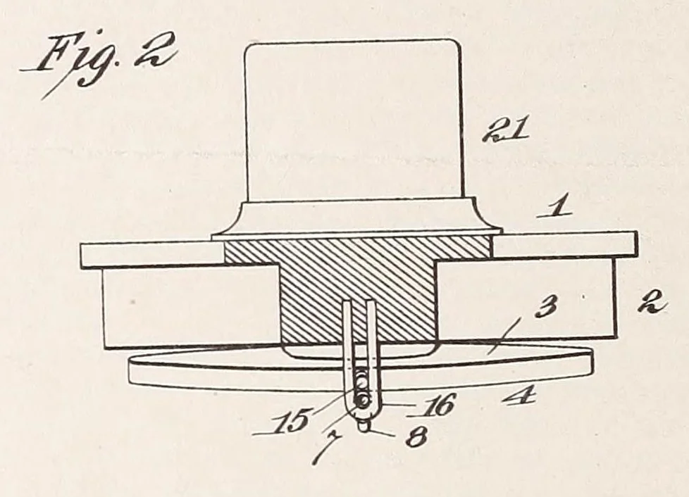 An illustration from [Graphophone patents], 1878, leaf 882