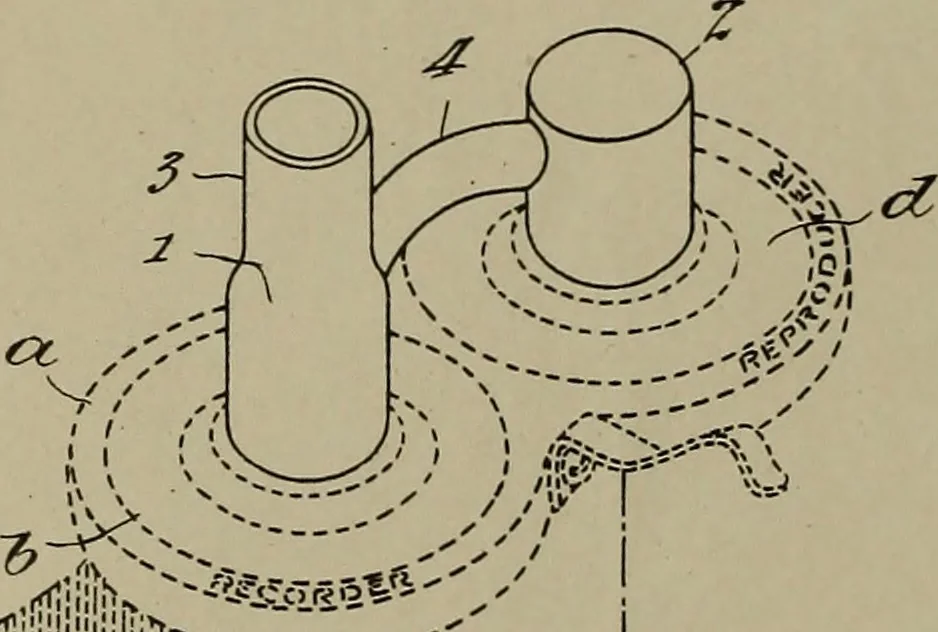 An illustration from [Graphophone patents], 1878, leaf 1033