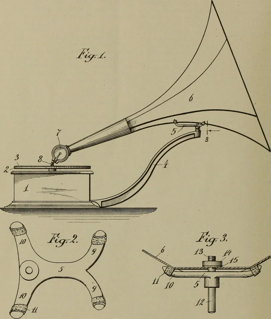 An illustration from [Graphophone patents], 1878, leaf 1037