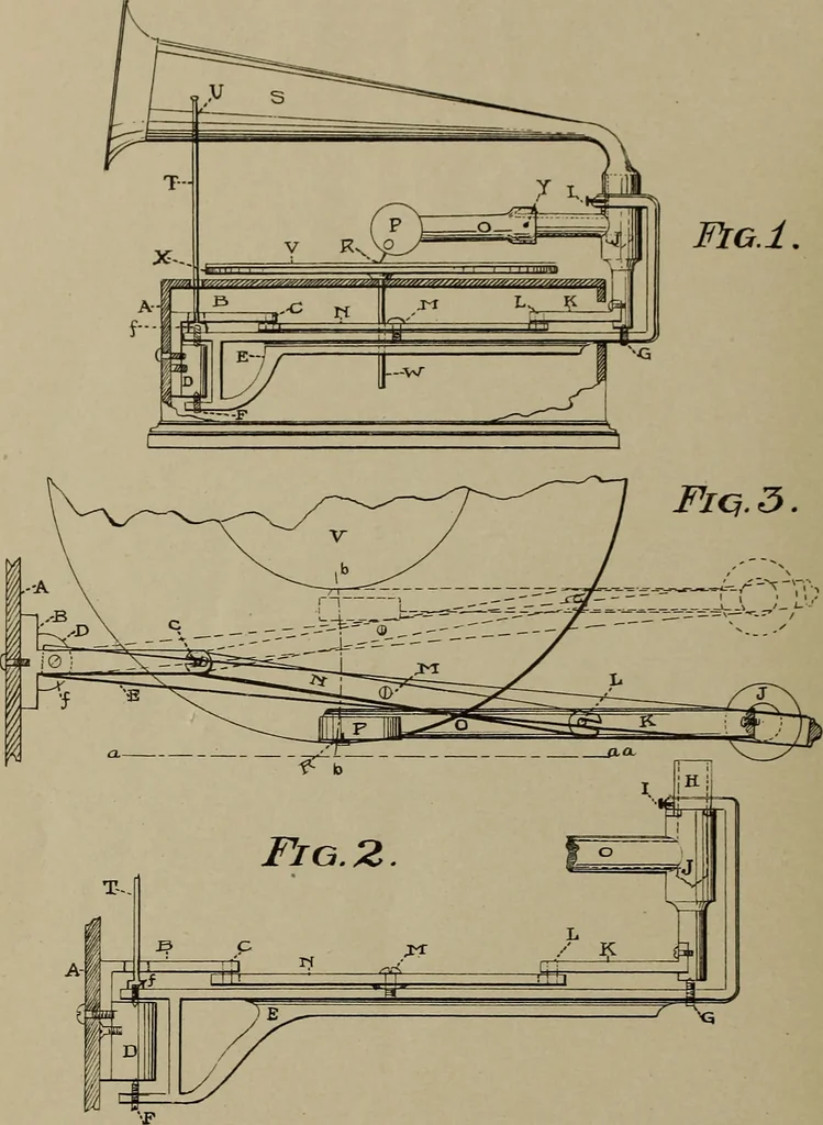 An illustration from [Graphophone patents], 1878, leaf 1047