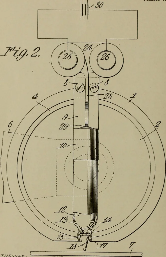 An illustration from [Graphophone patents], 1878, leaf 1063