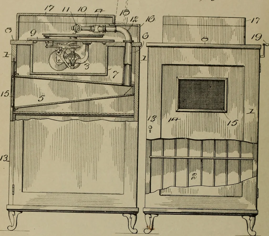 An illustration from [Graphophone patents], 1878, leaf 1069