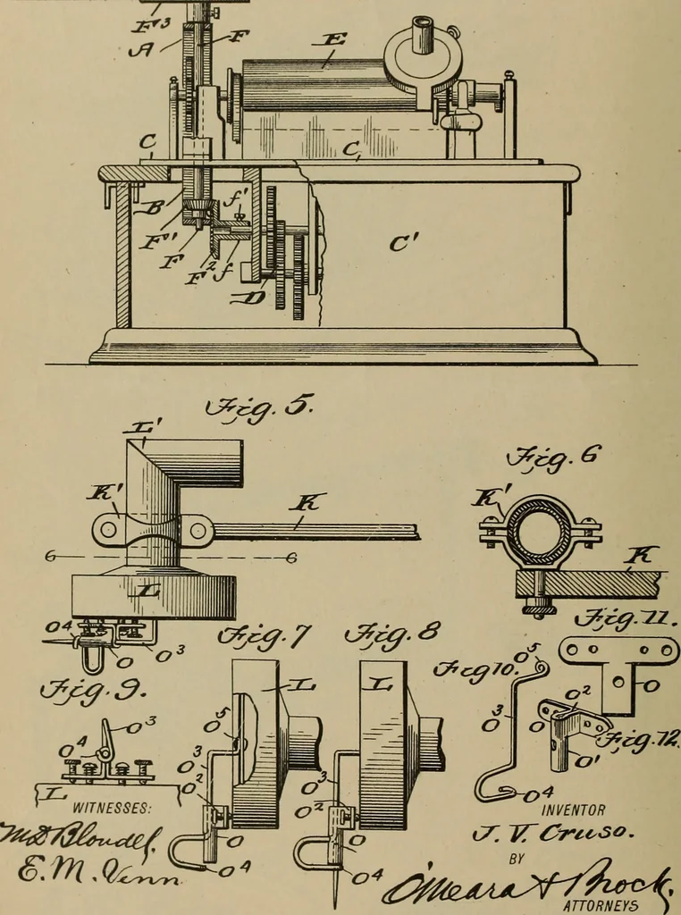 An illustration from [Graphophone patents], 1878, leaf 425