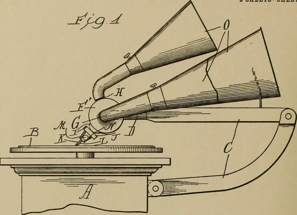 An illustration from [Graphophone patents], 1878, leaf 447