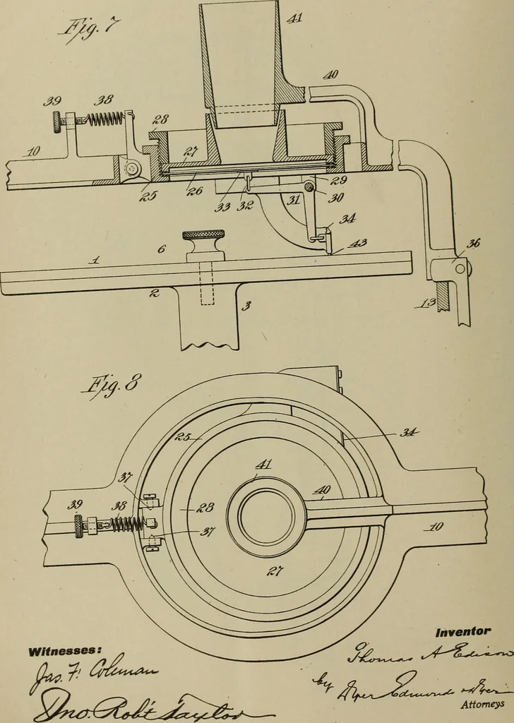 An illustration from [Graphophone patents], 1878, leaf 473