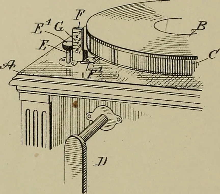 An illustration from [Graphophone patents], 1878, leaf 549