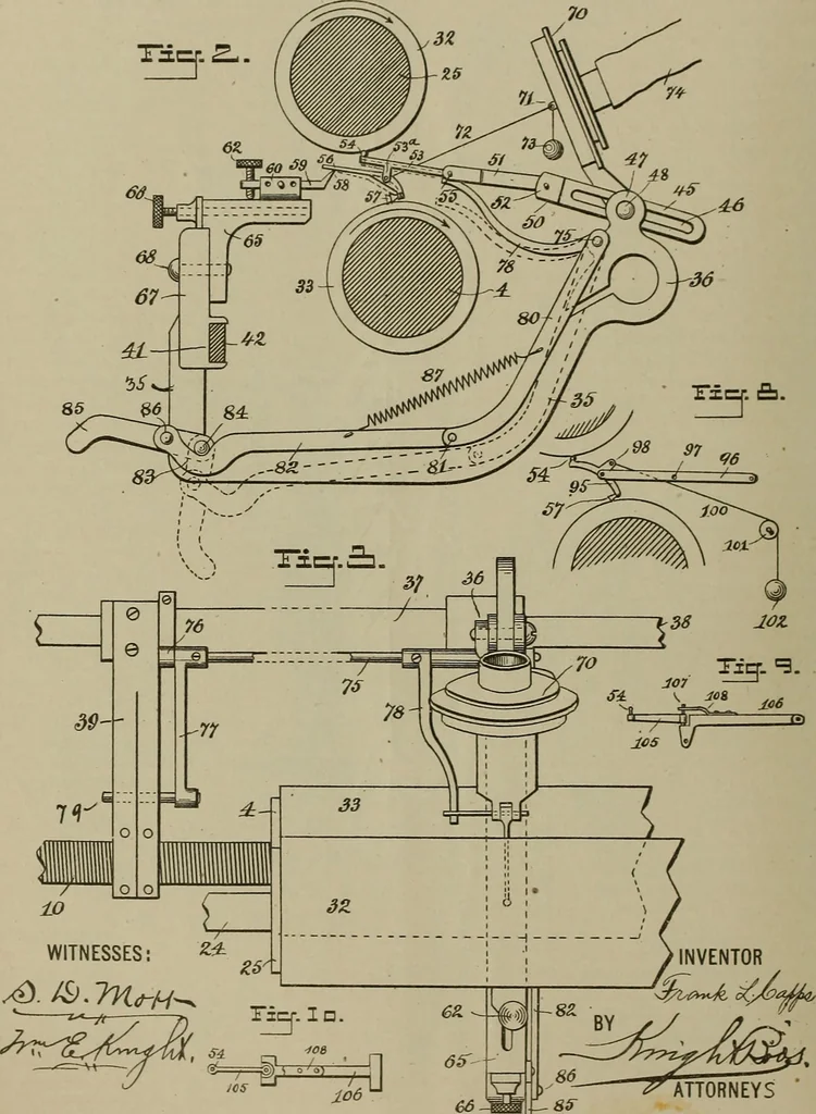 An illustration from [Graphophone patents], 1878, leaf 595