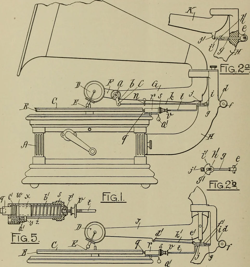 An illustration from [Graphophone patents], 1878, leaf 667