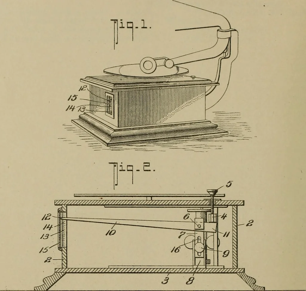 An illustration from [Graphophone patents], 1878, leaf 691