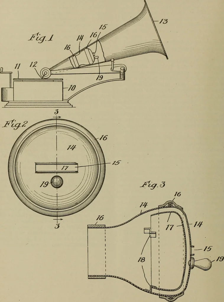 An illustration from [Graphophone patents], 1878, leaf 699